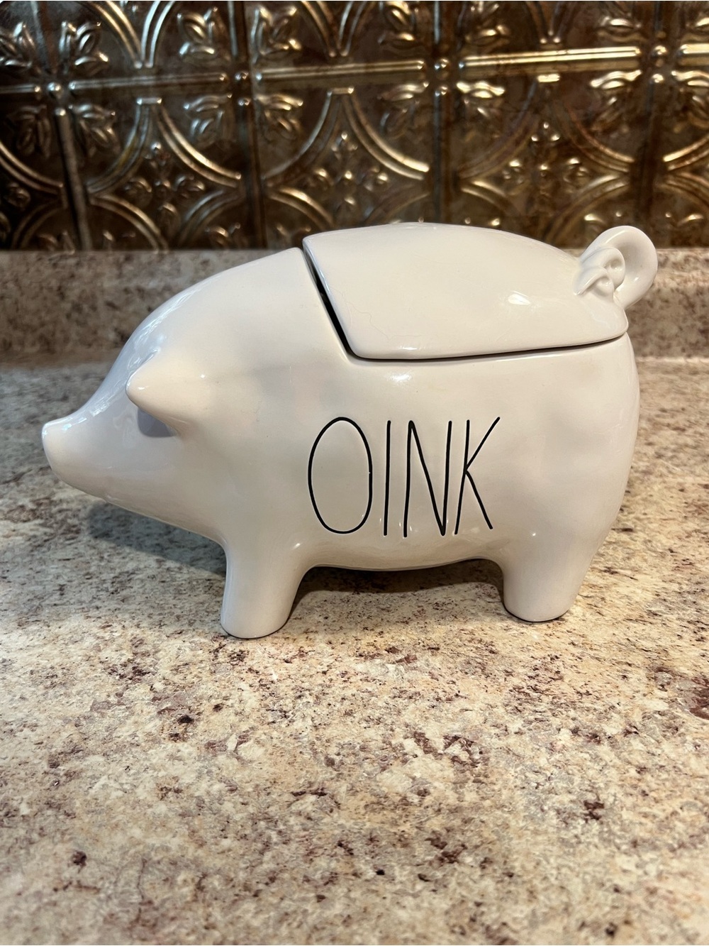 RAE DUNN White OINK OG Canister NWT